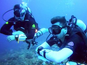 Diving together on a St Kitts reef